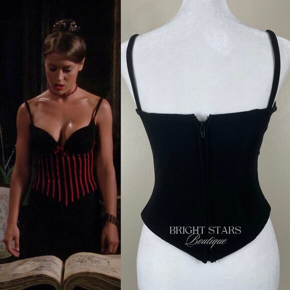 Extremely Rare Bustier ASO Phoebe Halliwell Charmed ALT Black White Corset - Picture 2 of 9
